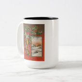  kerst met balletjes tweekleurige koffiemok (Voorkant links)