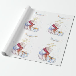 Kerst met Beary Persoonlijke Wonderland Beer Robin Cadeaupapier