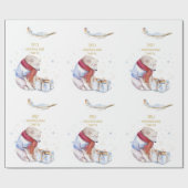 Kerst met beer Persoonlijke wonderland beer Robin Cadeaupapier (Vlak)