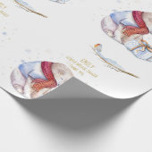 Kerst met beer Persoonlijke wonderland beer Robin Cadeaupapier (Hoek)