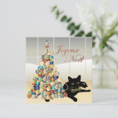 Kerst met Bella Franse Kaart/Uitnodiging Kaart (Staand voorkant)