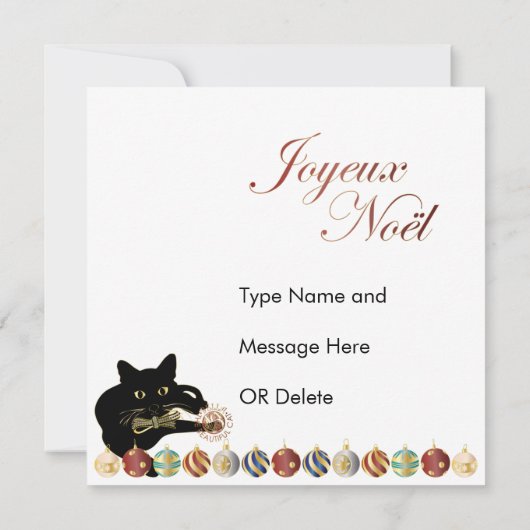 Kerst met Bella Franse Kaart/Uitnodiging Kaart (Achterkant)