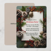 Kerst met bewerkbare dennenappels en bessen kaart (Voorkant / Achterkant)