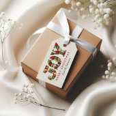 Kerst met bewerkbare vreugde | Patchwork Cadeaulabel