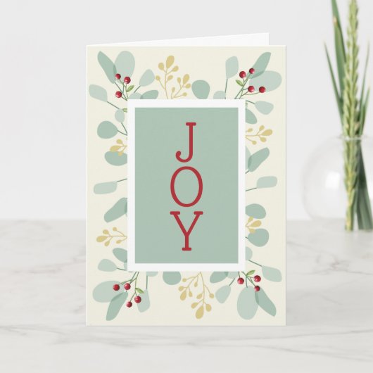 Kerst met bladeren en kerst feestdagen kaart (Voorkant)