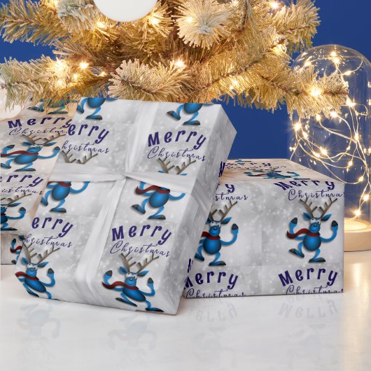 Kerst met blauw cadeaupapier (Feestdagen)