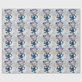 Kerst met blauw cadeaupapier (Vlak)