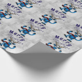 Kerst met blauw cadeaupapier (Hoek)