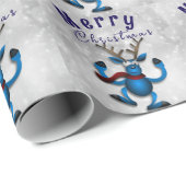 Kerst met blauw cadeaupapier (Rol Hoek)
