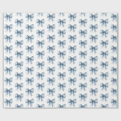 Kerst met Blauwe Strikken Cadeaupapier (Vlak)