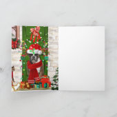 Kerst met Boxer Hond  Kaart (Binnen)