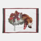Kerst met Brittany Spaniel Theedoek (Horizontaal)
