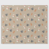 Kerst met cacao, rendieren en peperkoek cadeaupapier (Vlak)