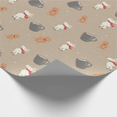 Kerst met cacao, rendieren en peperkoek cadeaupapier (Hoek)