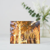 Kerst met champagnebril in de stad feestdagenkaart (Staand voorkant)