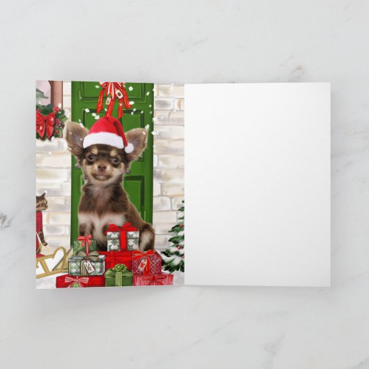 Kerst met Chihuahua-hond Kaart (Binnen)