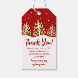 Kerst met dank appreciatie cadeaulabel