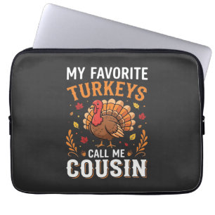 Kerst met de familie kalkoen neef laptop sleeve