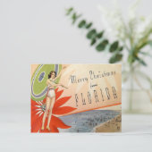  kerst met de kerst van het strand van Florida Briefkaart (Staand voorkant)