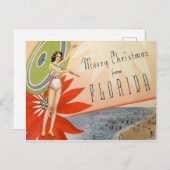  kerst met de kerst van het strand van Florida Briefkaart (Voorkant / Achterkant)