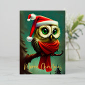  kerst met de kerstman folie feestdagenkaart (Staand Voorkant)