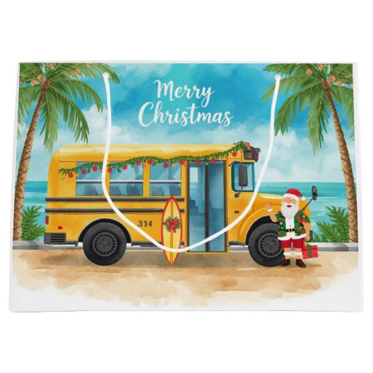 Kerst met de Kerstman in de schoolbus Groot Cadeauzakje (Voorkant)