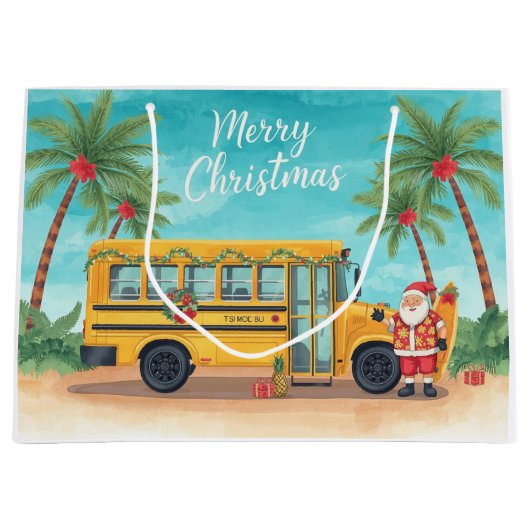 Kerst met de Kerstman in de schoolbus Groot Cadeauzakje (Voorkant)