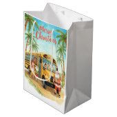 Kerst met de Kerstman in de schoolbus Medium Cadeauzakje (Voorkant Gekanteld)