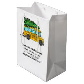 Kerst met de Kerstman in de schoolbus Medium Cadeauzakje (Achterkant Gekanteld)