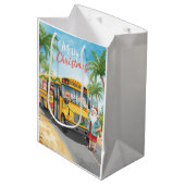 Kerst met de Kerstman in de schoolbus Medium Cadeauzakje (Voorkant Gekanteld)