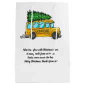 Kerst met de Kerstman in de schoolbus Medium Cadeauzakje (Achterkant)