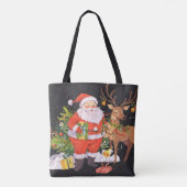 Kerst met de kerstman - vakantieseizoen tote bag (Achterkant)
