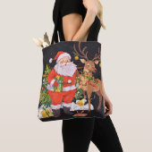 Kerst met de kerstman - vakantieseizoen tote bag (Dichtbij)