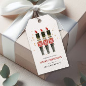 Kerst met de rode en goudkoorts cadeaulabel