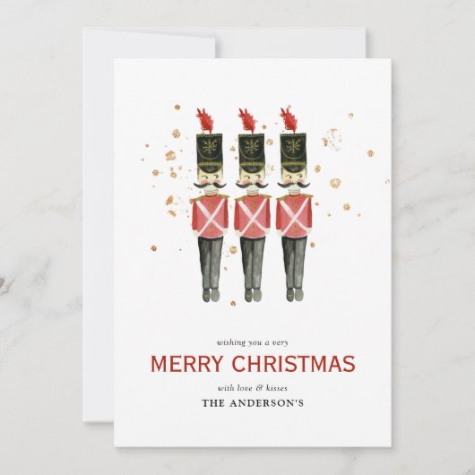 Kerst met de rode en goudkoorts feestdagenkaart (Voorkant)