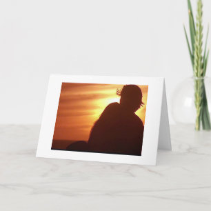 KERST MET DE SILHOUET VAN GELIEFDE FEESTDAGEN KAART
