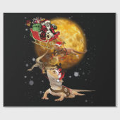 Kerst met draak voor reptieloverdekking cadeaupapier (Vlak)