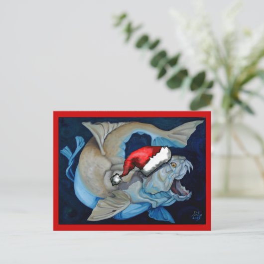 Kerst met Dunkleosteus Feestdagenkaart (Staand voorkant)