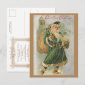 kerst met een groene robed in sneeuw briefkaart (Voorkant / Achterkant)