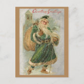  kerst met een groene robed in sneeuw briefkaart (Voorkant)