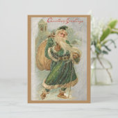 kerst met een groene robed in sneeuw feestdagenkaart (Staand voorkant)