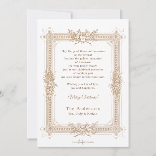 kerst met een groene robed in sneeuw feestdagenkaart (Achterkant)