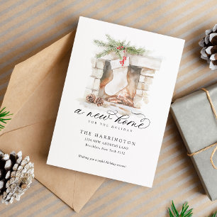 Kerst met een nieuwe kalligrafie verhuizen aankondiging