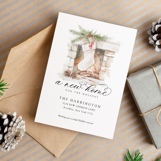 Kerst met een nieuwe kalligrafie verhuizen aankondiging