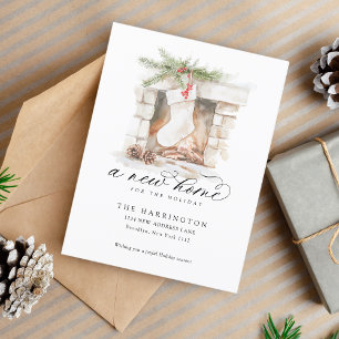 Kerst met een nieuwe kalligrafie verhuizen feestdagenkaart