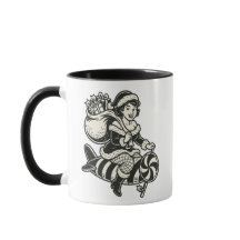 Kerst met een raket op gerstsuiker.