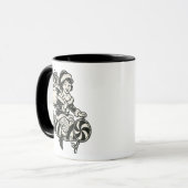 Kerst met een raket op gerstsuiker. mok (Voorkant links)