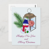 Kerst met een sneeuwman briefkaart (Voorkant / Achterkant)