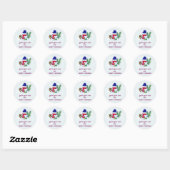Kerst met een sneeuwman ronde sticker (Vel)