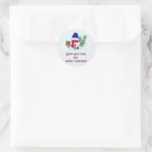 Kerst met een sneeuwman ronde sticker (Tas)